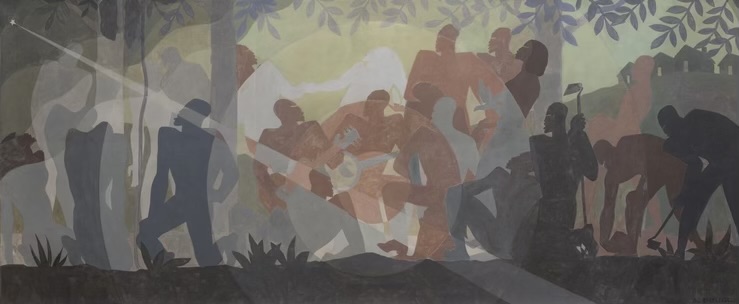 Image is an oil painting called An Idyll of the Deep South